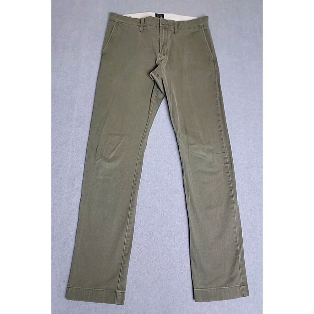 J Crew Pants Mens 29x32 (32x30) 484 Slim Khakis Olive‎ Green Stretch Flat Preppy